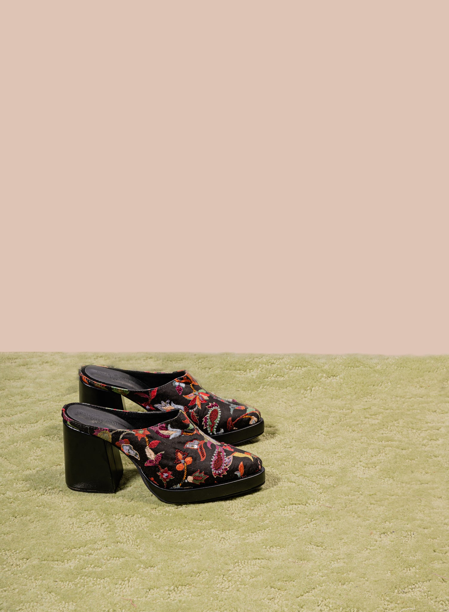 Buy Multi Color Embellished Boho Geometric Block Heels by Dhwni Singhvi  Online at Aza Fashions.