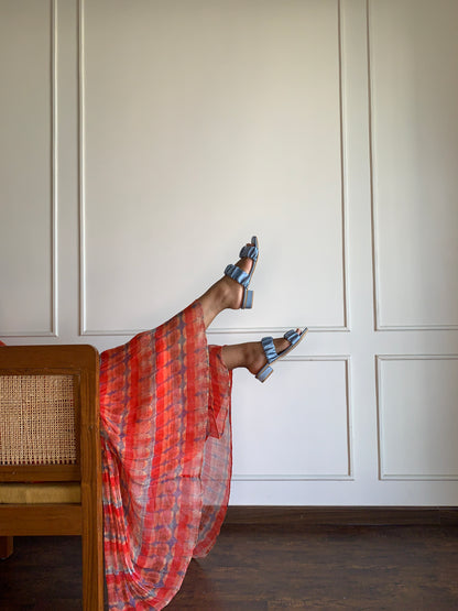Bright Blue Ruffle Flats