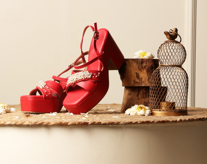 Inaaya – Red Pearl Sandals