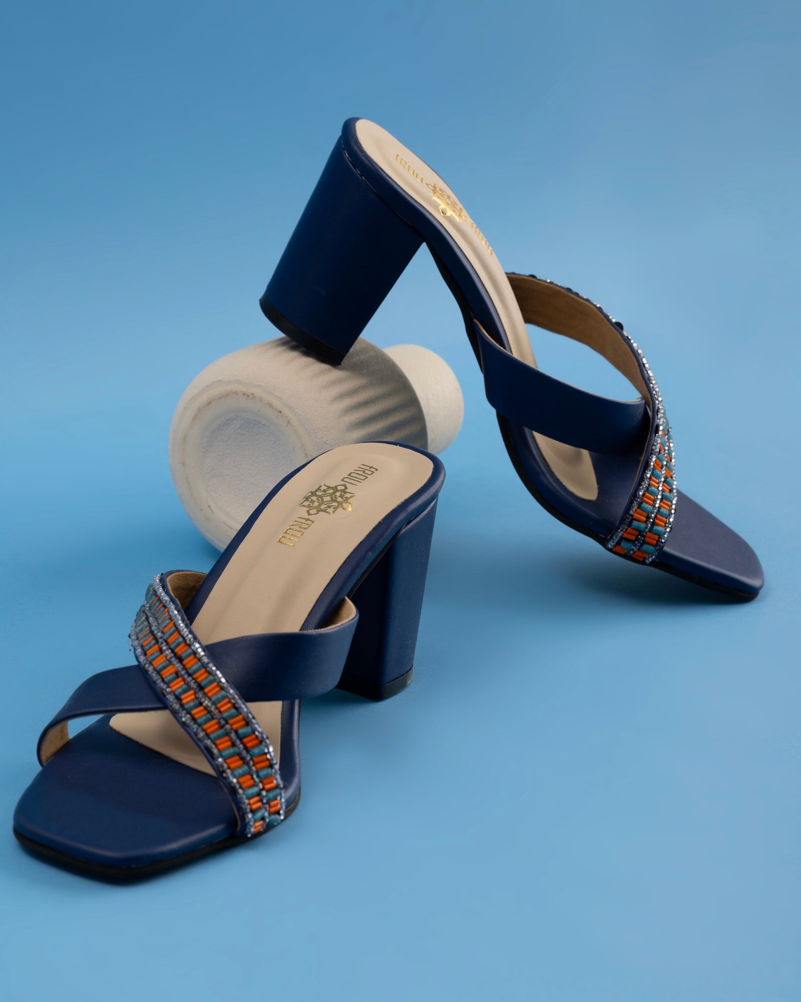 Buy Dark Blue & Teal Green Heeled Sandals for Women by AJIO Online |  Ajio.com