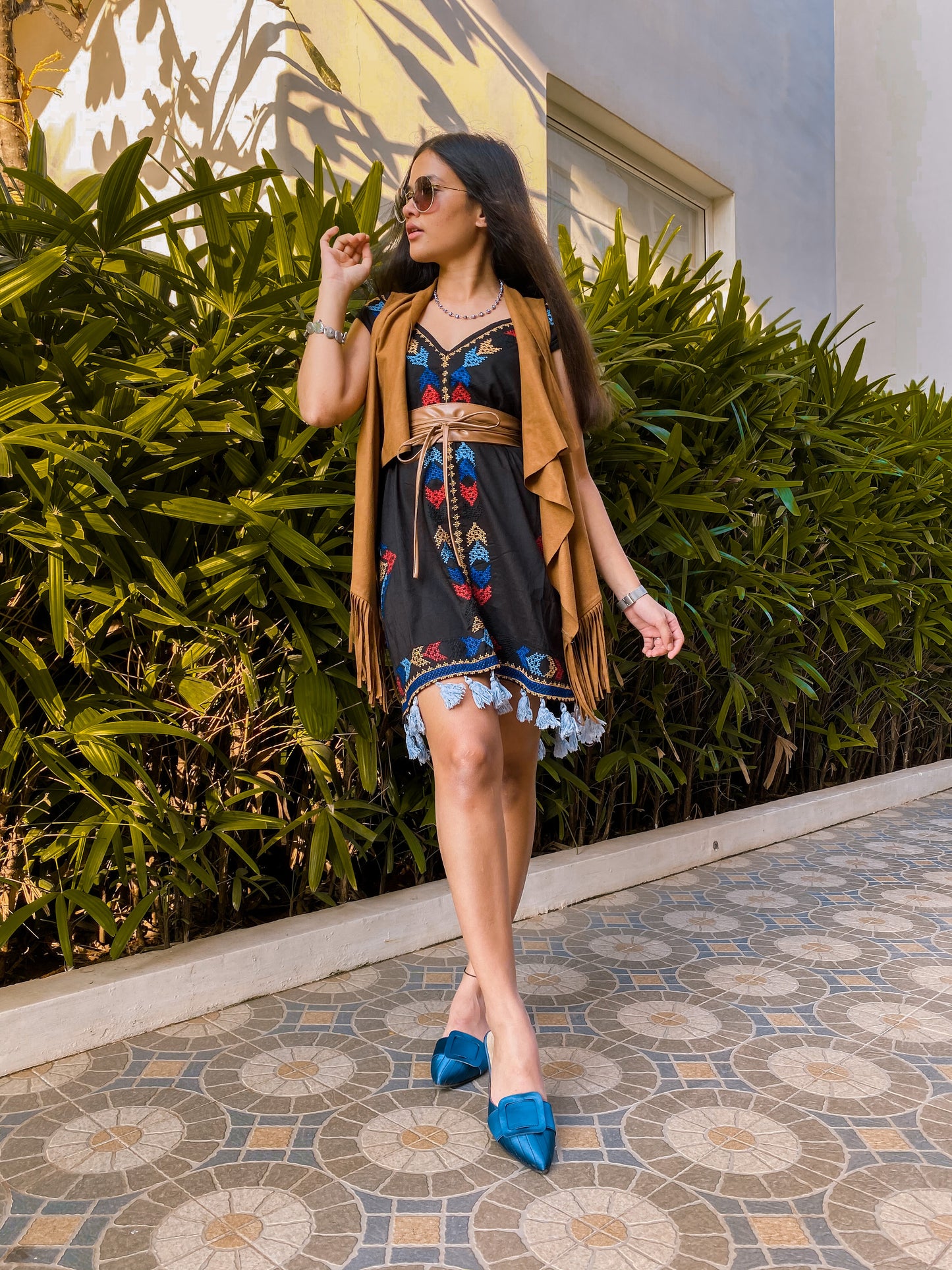 Metallic Midnight Blue Audrey Kitten Heels
