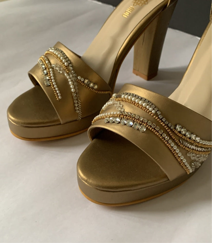 Studded block heels deals