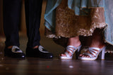 Aurora Silver Block Heels