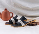 Noir Mule Flats