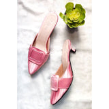 Metallic Pink Audrey Kitten Heels