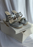Aurora Silver Block Heels
