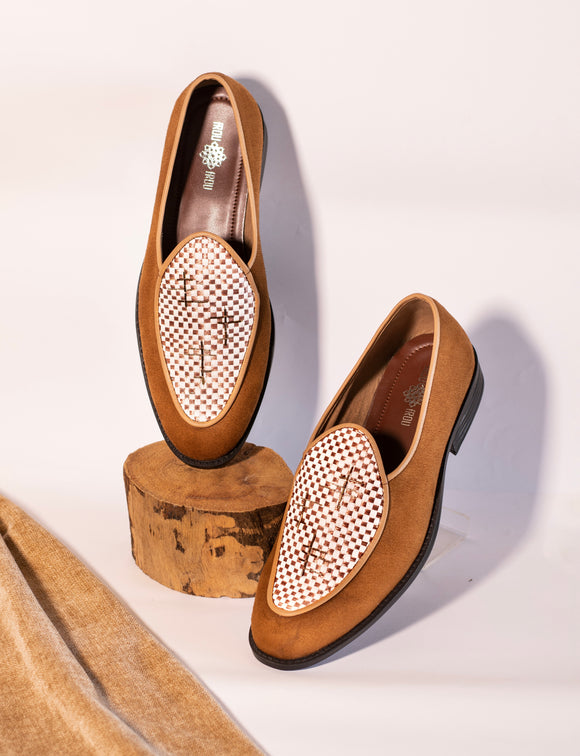 Brown Palatine Ghingam Loafers